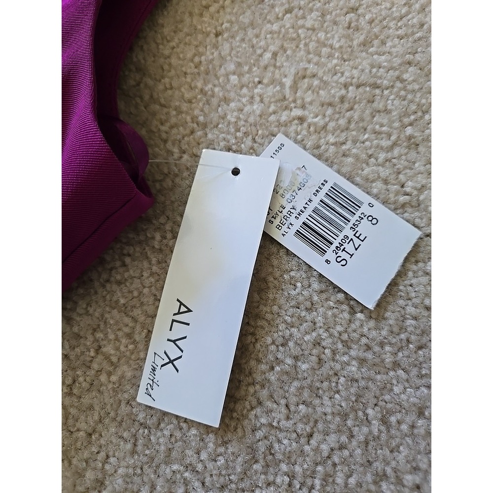 Alyx Women's Fuchsia Berry Sleeveless Sheath Dress Size 8 Polyester NWT - Picture 3 of 10